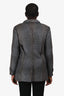 Pre-Loved Chanel™ 2007 Metallic Grey Wool Herringbone Double Breasted Jacket Size 44
