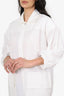 Hermes White Poplin Toggle Detail Dress Estimated Size M