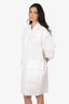 Hermes White Poplin Toggle Detail Dress Estimated Size M