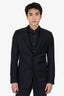 Christian Dior Black Wool Single Breasted Blazer With Buttoned Strap Size 46 Mens