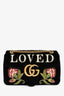 Gucci Black Velvet Pearl 'Loved' Medium Marmont Bag