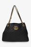 Gucci Black Chevron Leather Marmont Tote Bag