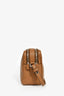 Prada Caramel Leather 'Vitello Daino' Double Zip Crossbody Camera Bag with Strap