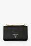 Prada Black Saffiano Lux Tessuto Nylon Flap Chain Crossbody Bag