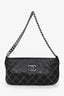 Pre-Loved Chanel™ 2004/05 Black Leather Chain Stitch Pochette Shoulder Bag