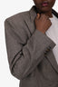 Stella McCartney Grey/Brown Wool Plaid Padded Shoulder Blazer Size 42