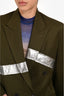 Vaquera Army Green Wool Silver Tape Padded Shoulder Blazer Estimated Size M