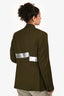 Vaquera Army Green Wool Silver Tape Padded Shoulder Blazer Estimated Size M