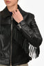 Saint Laurent Black Leather Fringe Jacket Size 40