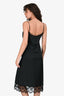 Simone Rocha Black Satin Lace Trimmed Slip Dress Size 8 UK