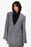 Ader Error Light Grey Wool Herringbone Cut Out Dellne Blazer Size A2