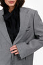 Ader Error Light Grey Wool Herringbone Cut Out Dellne Blazer Size A2