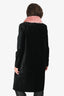 Shrimps Black Velvet Pink Faux Fur Trim Coat Size 12