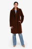 Soia & Kyo Brown Wool Faux Teddy Coat Size S