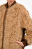Dries Van Noten Faux Shearling Wool Blend Bomber Jacket Size S