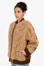 Dries Van Noten Faux Shearling Wool Blend Bomber Jacket Size S