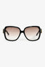 Gucci Black Gold Tone Buckle Detail Oversized Sunglasses