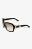 Gucci Black Gold Tone Buckle Detail Oversized Sunglasses