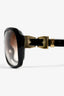 Gucci Black Gold Tone Buckle Detail Oversized Sunglasses