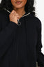 Sandro Black Pearl Trim Hooded Sweater Size 1