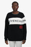 Givenchy Black/White Cotton Logo Crewneck Sweatshirt Size L
