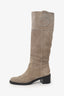 Gucci Taupe Suede Knee High Boots Size 36.5