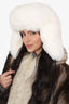 Yves Salomon White Fox Fur Hat
