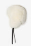 Yves Salomon White Fox Fur Hat