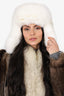Yves Salomon White Fox Fur Hat