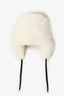 Yves Salomon White Fox Fur Hat