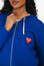Play Comme des Garçons Cobalt Blue Knit Zip Hoodie Estimated Size XS