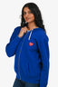 Play Comme des Garçons Cobalt Blue Knit Zip Hoodie Estimated Size XS