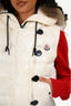 Moncler White Tarn Gilet Fur Hooded Down Vest Size 0