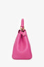 Fendi Fuchsia Leather Mini Peekaboo Top Handle Bag with Strap