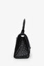 Balenciaga Black Croc Embossed XS Hourglass Top Handle Bag with Strap