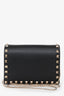 Valentino Black Leather Rockstud Mini Chain Pouch Bag