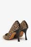 Manolo Blahnik Leopard Print Pony Hair Pointed Heels Size 36