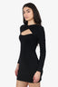 Halston Heritage Black Cut-Out Long Sleeve Mini Dress Size 2