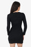 Halston Heritage Black Cut-Out Long Sleeve Mini Dress Size 2