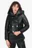 Burberry Black Lambskin Quilted Cropped Jacket Size UK 8