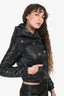 Burberry Black Lambskin Quilted Cropped Jacket Size UK 8