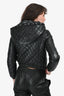 Burberry Black Lambskin Quilted Cropped Jacket Size UK 8