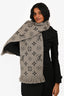 Louis Vuitton Taupe Monogram Wool/Silk Fringe Narrow Scarf