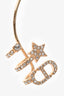 Christian Dior Gold Toned Pearl Crystal Star Left Earring Climber