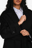 Max Mara Black Camel Hair Long Coat with Belt Size 12 US