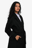 Max Mara Black Camel Hair Long Coat with Belt Size 12 US