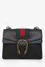 Gucci Black Leather Mini Dionysus Web Mixed Hardware Chain Bag