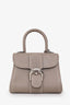 Delvaux Grey Calf Leather Surpique Brillant Mini Bag SHW with Strap