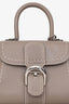 Delvaux Grey Calf Leather Surpique Brillant Mini Bag SHW with Strap