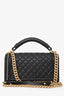 Pre-Loved Chanel™ 2016/17 Black Quilted Leather Medium Chain Top Handle Bag